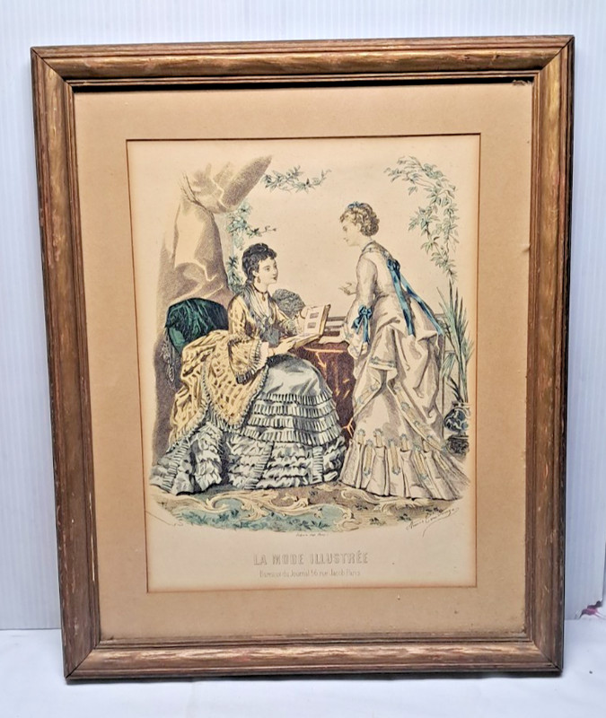Vintage La Mode Illustree Journal 56 Rue Jacob Paris Signed Anais Toudouze