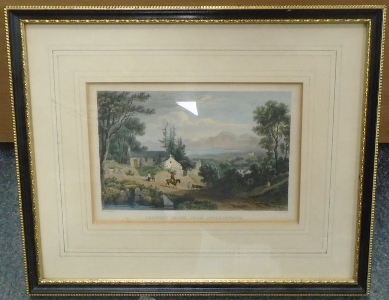 FRAMED ANTIQUE COPPER Plate Engraving – Derwent Water From Applethwaite.