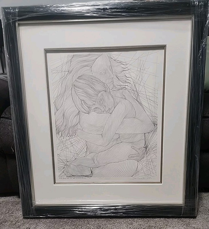 Guillaume Azoulay- Original pen and ink 18x22 " Autre Essai Pour Une Mere Et Son
