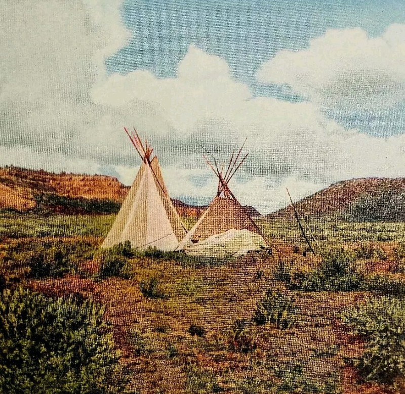 1927 Apache Land Teepe Arizona Southwest Plate Print Native American DWPP14