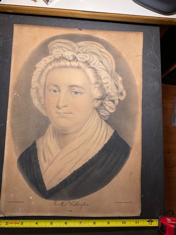 COURRIER AND IVES antique y#832 Martha Washington 10x14 print picture gallery