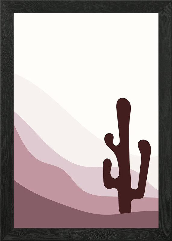 Mountain desert cactus art Framed Wall Art Poster Canvas Print Picture