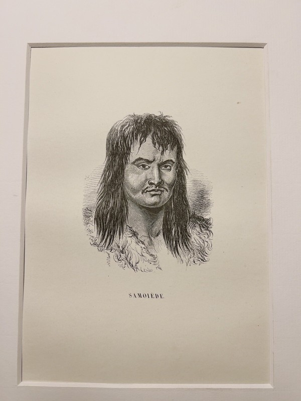 NATIONAL PORTRAIT SAMOIEDEN 1858 ANTIQUE STEEL ENGRAVING COLLECTION DECO OBJECT