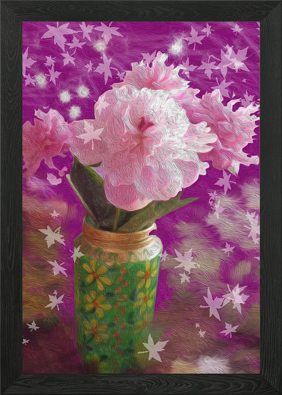Dream land peony vase Framed Wall Art Poster Canvas Print Picture
