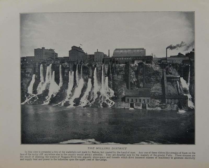 Antique Niagara Falls New York Art Print The Milling District Original B&W 1910