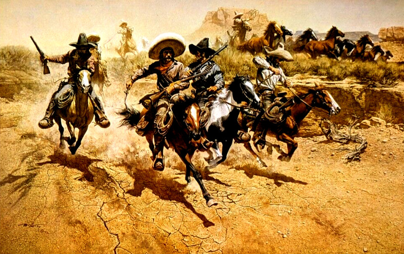 Frank McCarthy THE RAIDER Old West Western Frontier Art Bookplate Print 20 gallery