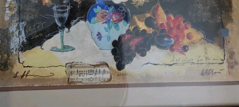 Alexander & Wissotzky, "Red Flowers With Grapes" Limited 5/50 Serigraph Framed gallery
