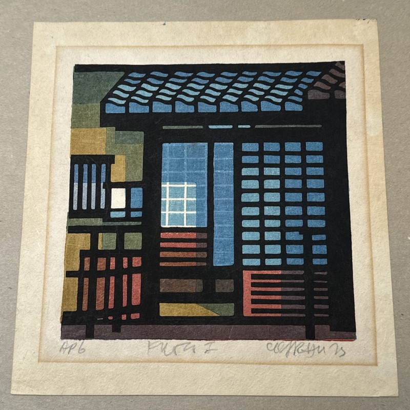 Clifton Karhu Woodblock Print Japanese Modernist Signed Limited Small Rare