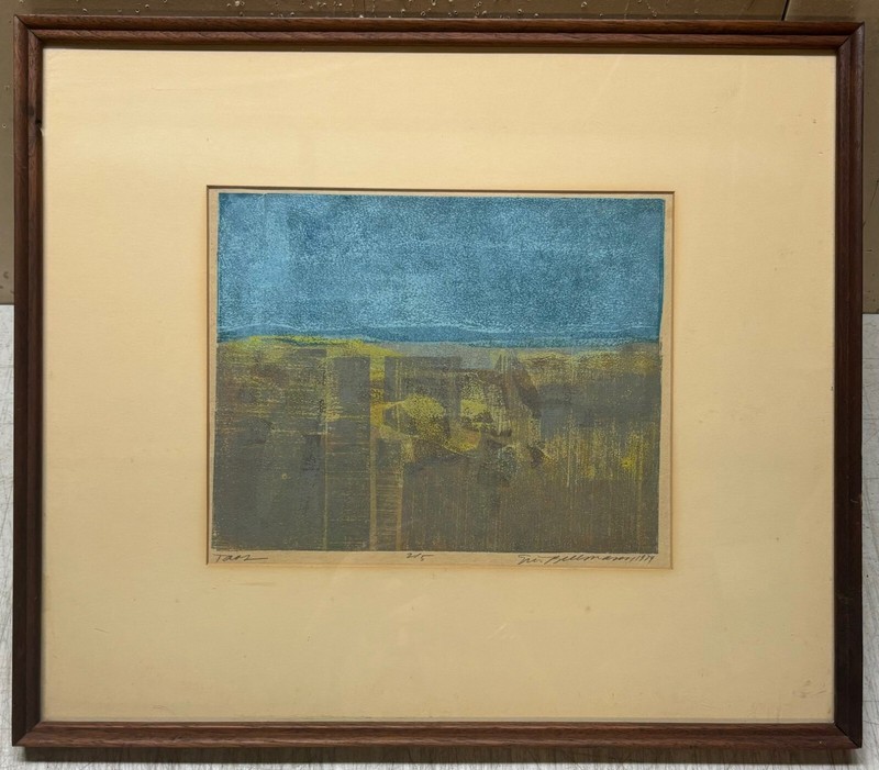Original 1974 ERIC BELLMAN 'Taos' New Mexico ABSTRACT Expressionism Collagraph gallery