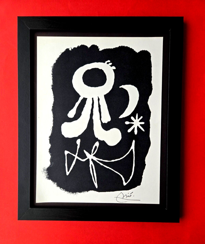 🔥 Joan Miro | Vintage 1958 Signed Colorful Print | Mounted and Framed Buy Now!!