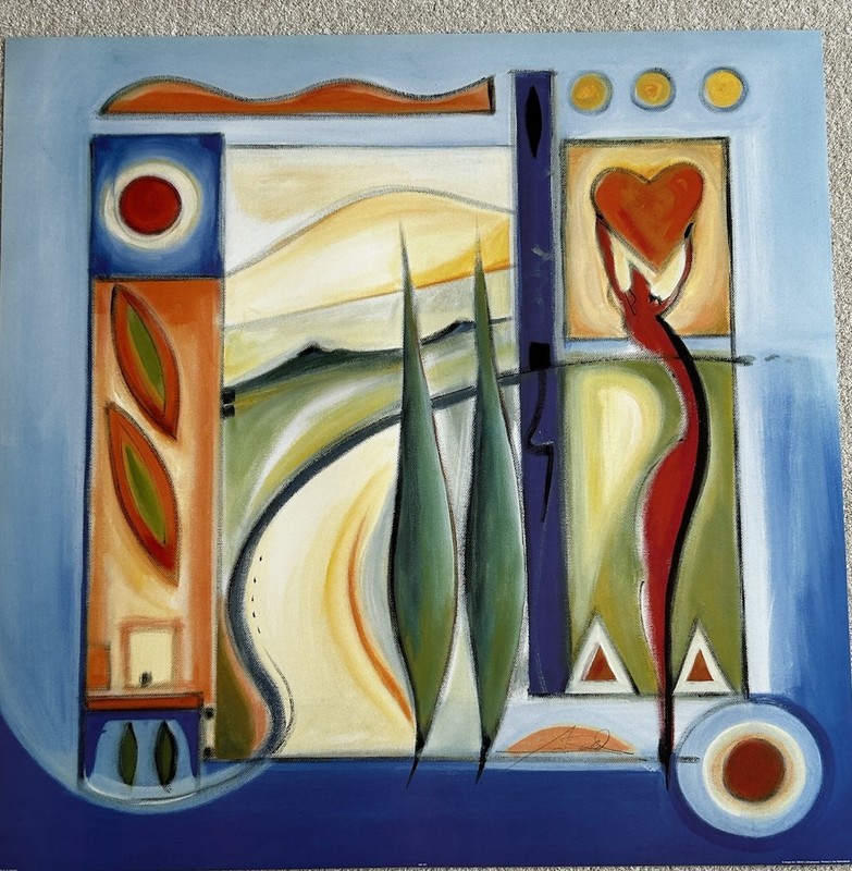 Alfred Gockel Fun In The Sun VII Lithograph Colorful Abstract Art 28"x28" COA