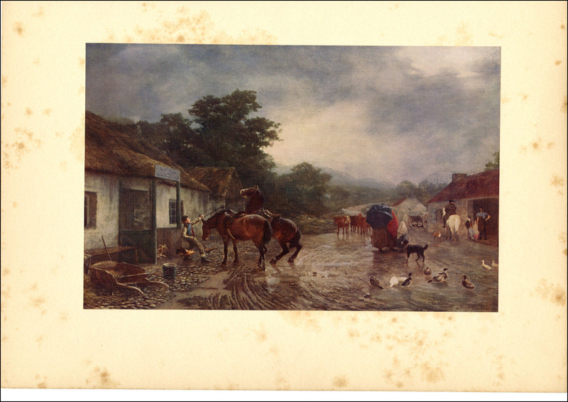 1912 Vintage Print Peter Graham A Rainy Day 1871 Fine Art Britain UK Horse Farm