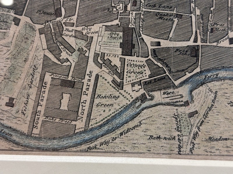 Antique Print c. 1760, New Plan of the City of Bath, Rare Historic England Gifts gallery