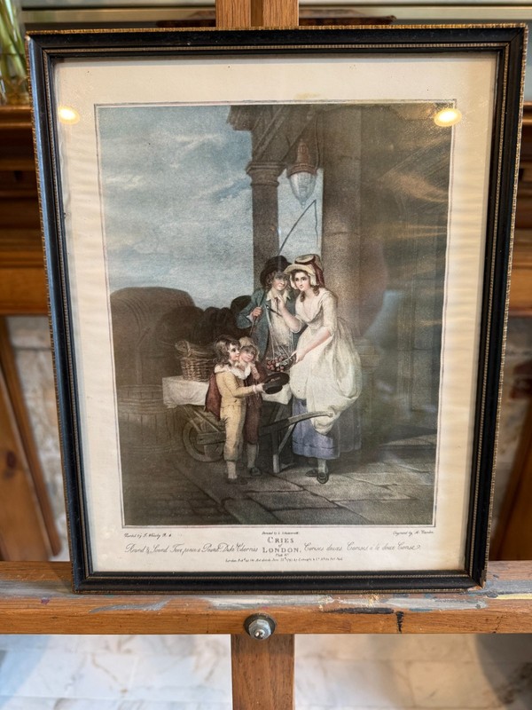 Set of 3 Framed Cries of London Prints After Francis Wheatley — Georgian Street gallery