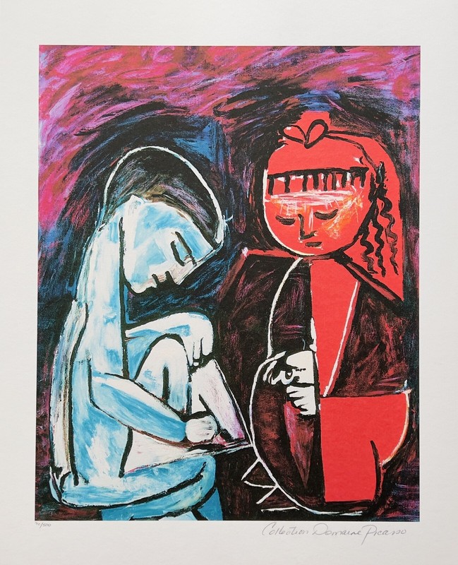 Pablo Picasso MAYA PLAYING Estate Signed Stamped Numbered Giclee Art 26" x 20" gallery