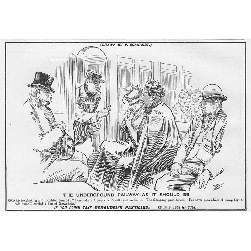 GERAUDEL’S PASTILLES Underground Railway Theme Victorian Advertisement 1899