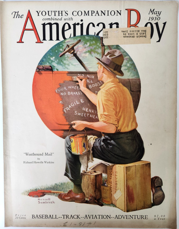 Painting A Car Russell Sambrook Art American Boy Vtg 1930 Magazine Cover Only gallery