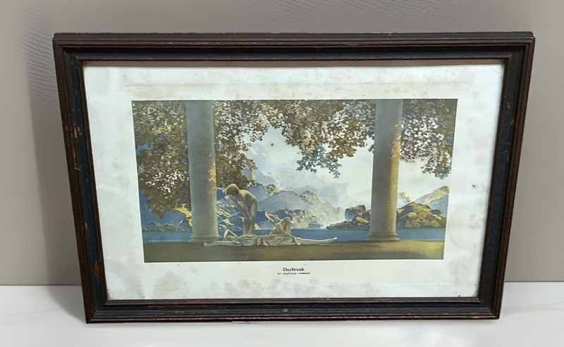 Antique Maxfield Parrish DAYBREAK Print Framed 14×10 Reinthal & Newman NY 1920’s