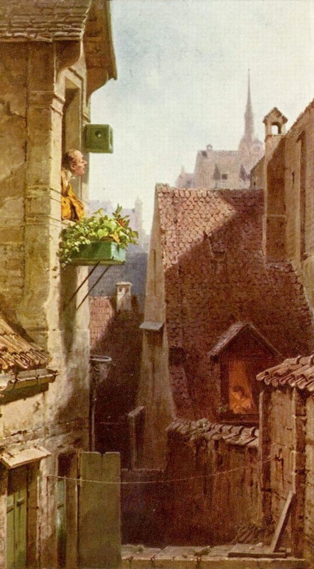 painting Giclee Ein Hypochonder by Carl Spitzweg Fine Print on Canvas 11″ x 20 «