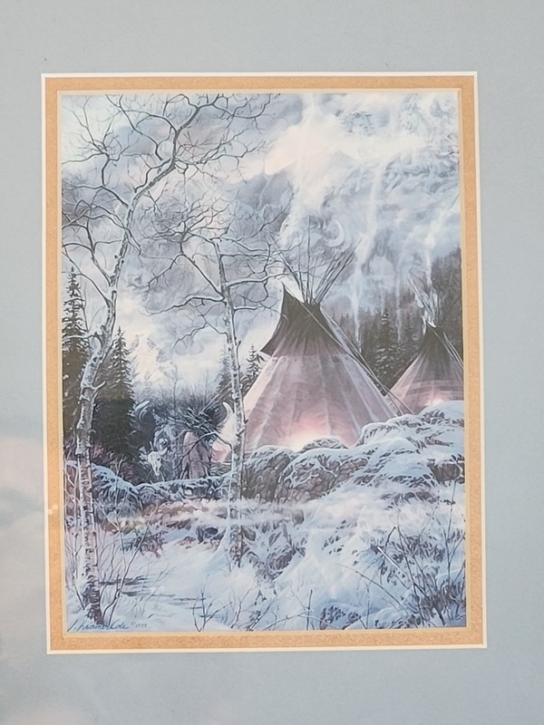 Julie Kramer Cole Print «Wakan Tanka» 1993 Custom Framed Art 13 in. x 11 in.