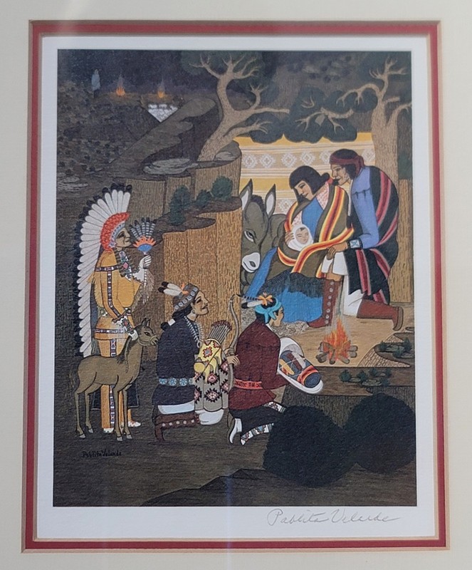 PABLITA VELARDE Nativity Scene Prints (2) Native American, Santa Clara Pueblo NM gallery