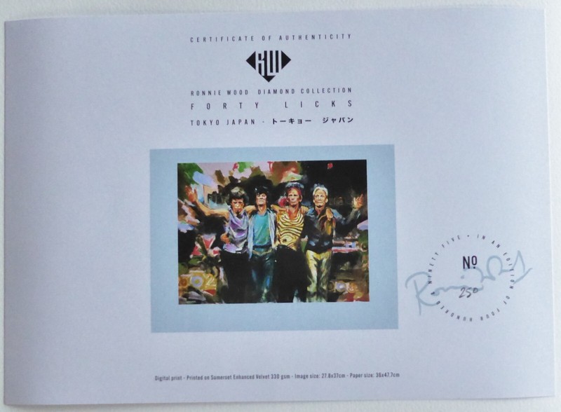 RONNIE WOOD ROLLING STONES FORTY LICKS JAPAN EDITION DIAMOND COLLECTION SIGNED gallery