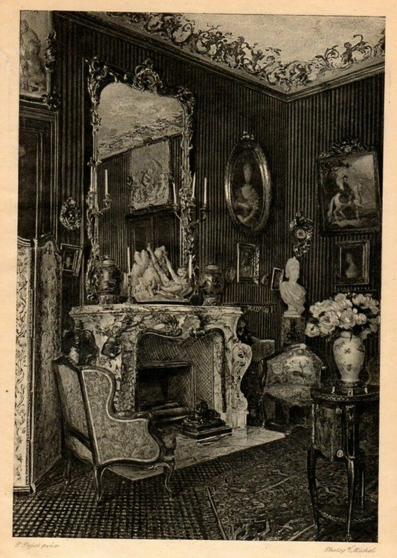 Antique Art print Portrait Salon of Josephine photogravure nice interior print