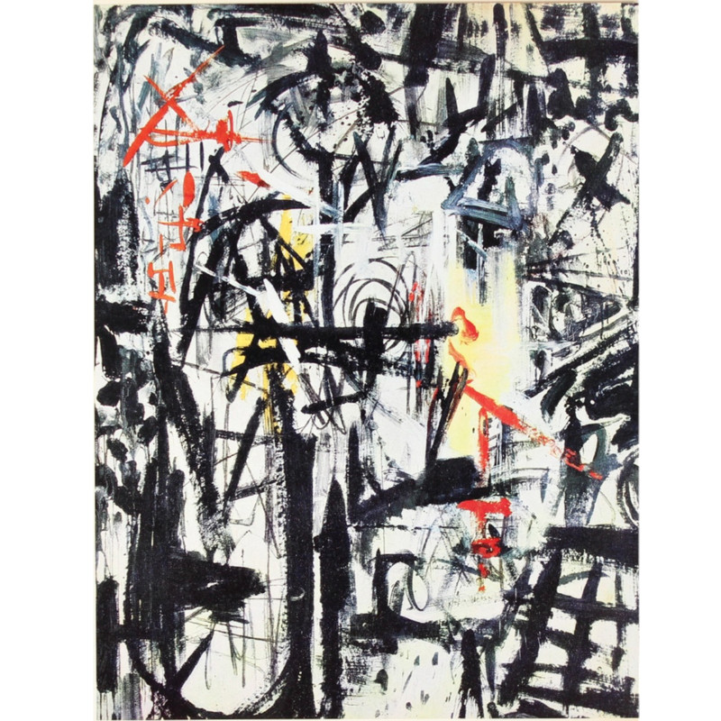 EMILIO VEDOVA Bookplate Print ABSTRACT Modern Art 1962 LETTERA APERTA