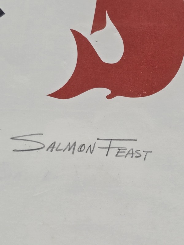 Rare Hand Signed Jack Hudson 1990 Salmon Feast Alaska Native Formline Art Print gallery