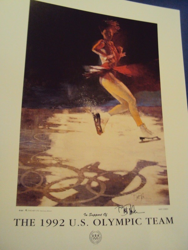 HAND SIGNED Bart Forbes art poster " Figure Skater " 1992 US Olympic Team gallery