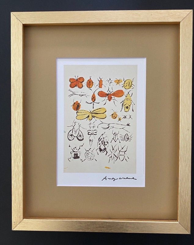 🔥ANDY WARHOL | INSECTS SIGNED VINTAGE PRINT MATTED AND FRAMED!