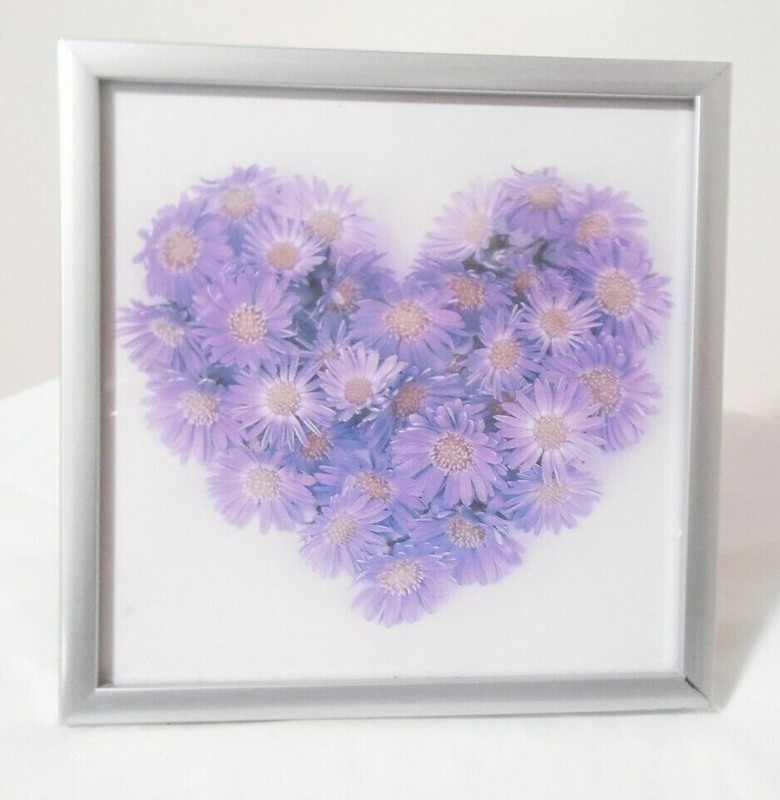 HEART of Leaves, of Shells, of Flowers 3 Small Prints 5.375" Silver Metal Framed gallery