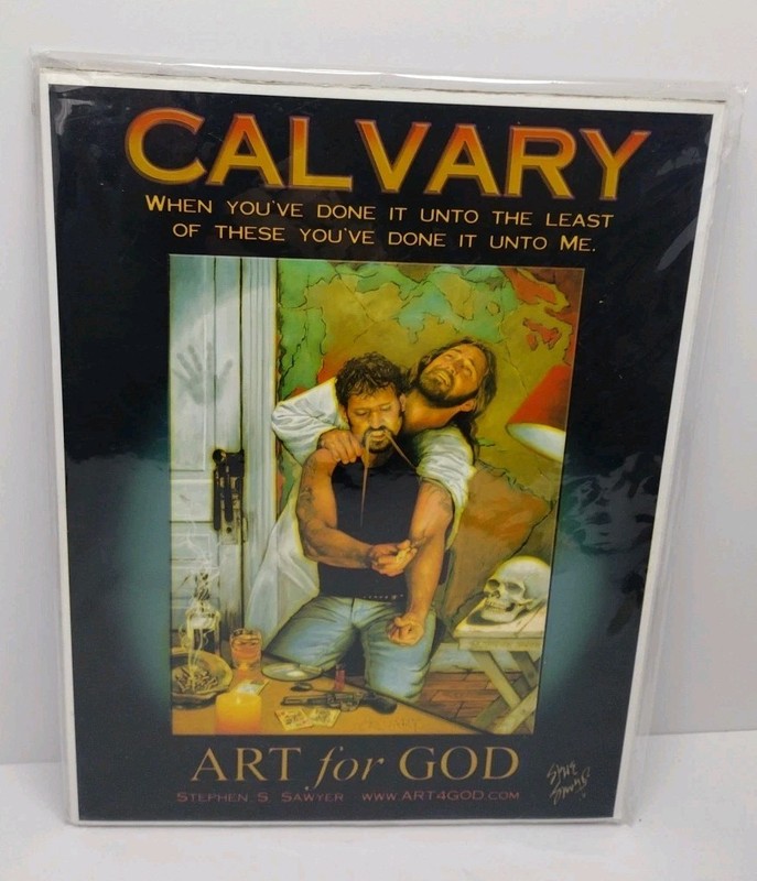 art for god Calvary limited edition giclee 8.5" x 11" Signed