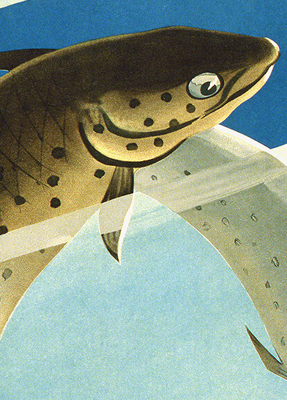 1930s Trout Fly Fishing Classic Vintage Style Travel Train Poster - 16x24 gallery