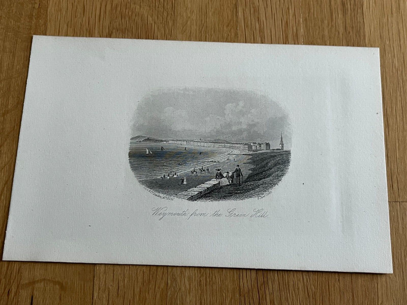 victorian print – weymouth from the green hill