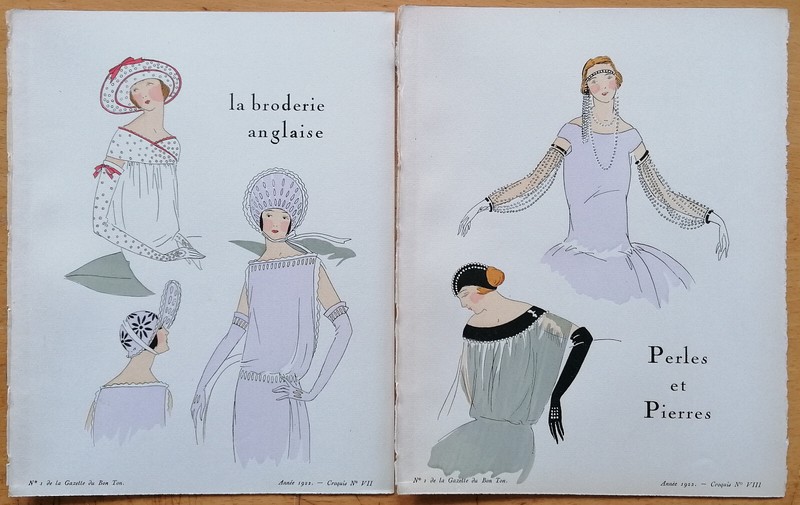Modes et Frivolites 8 Prints - Art Deco Gazette de Bon Ton Pochoir - 1920 gallery