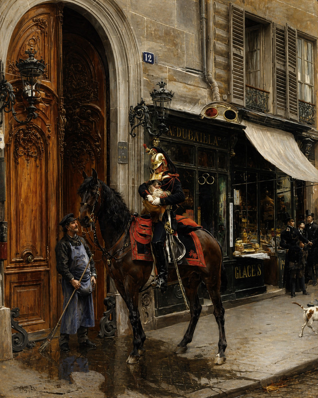 Giovanni Boldini The Dispatch Bearer 1879 Urban Street Fine Art Print 17″x22″