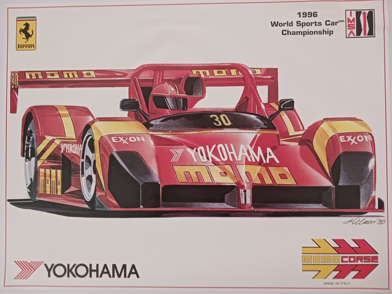 1996 World Sports Car Championship Momo Corse Ferrari 26″W x 19 1/2″H Poster