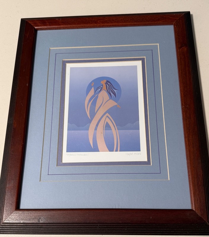 Ioyan Mani Maxine Noel Moon Maiden Framed Print Indigenous Art 13.5 x 17
