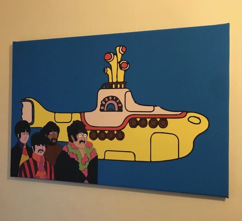 The Beatles Yellow Submarine stretched canvas wall art 8×12 12×18 16×24 20×30