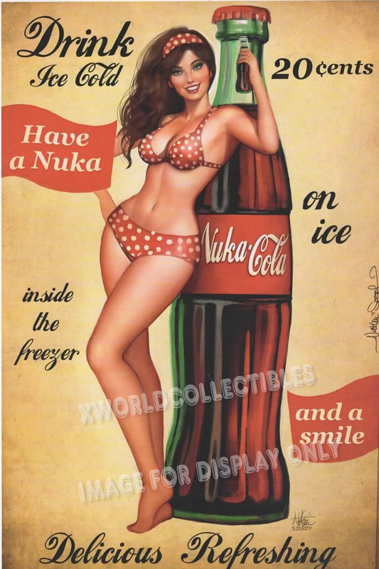 FALLOUT NUKA COLA RETRO STYLE ART PRINT -SIGNED 12″x18″