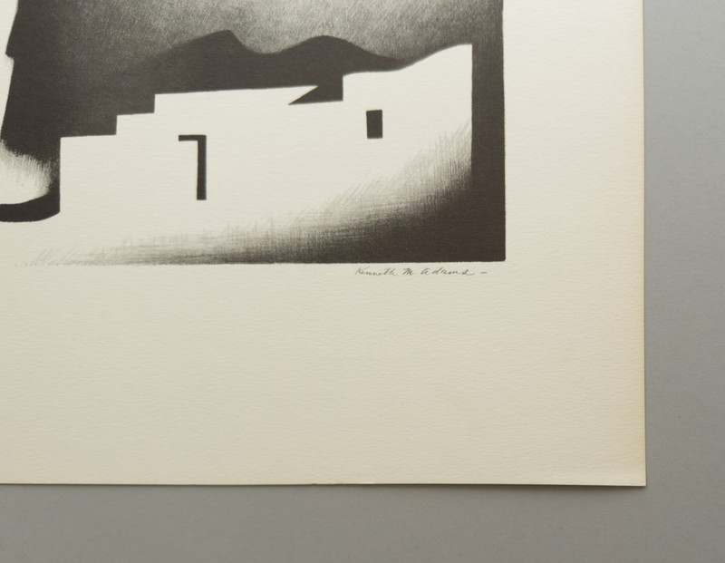 Kenneth Miller Adams Signed Lithograph "House in the Sun" 1950 Taos New Mexico gallery