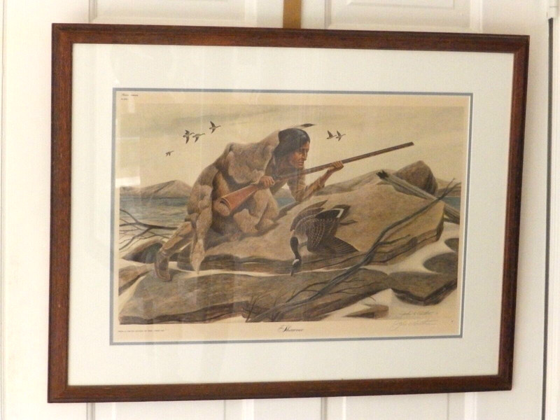 1971 John Ruthven Cincinnati OH SHAWNEE Indian Ltd Edition Print Matte Frame EUC