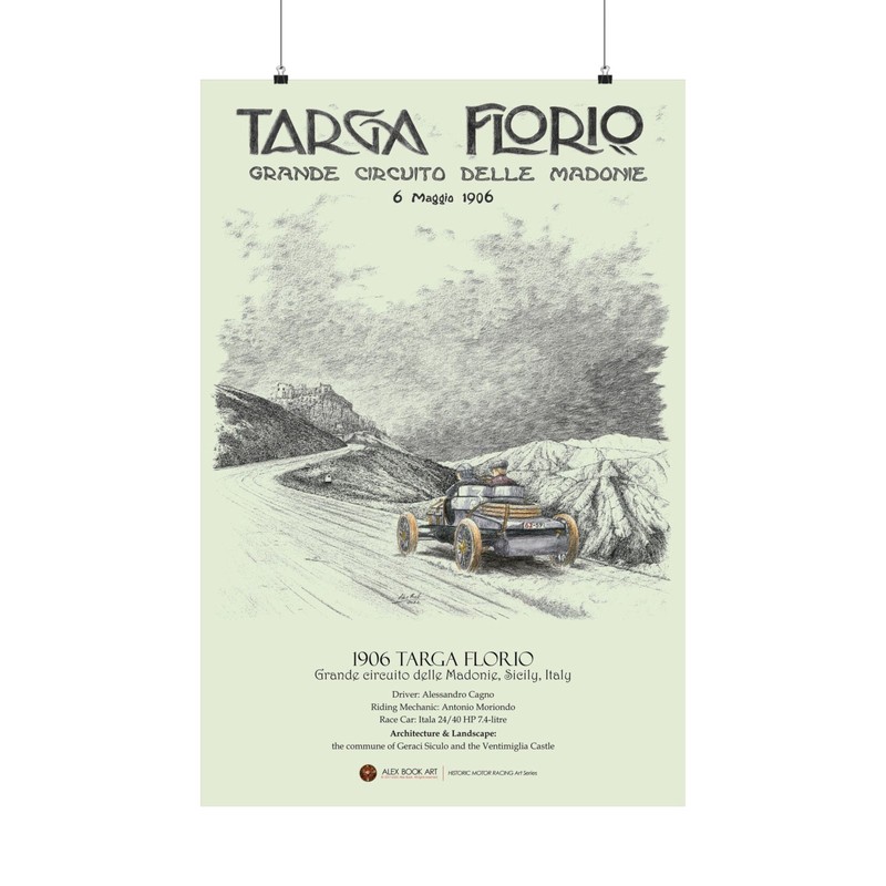 1906 Targa Florio Fine Art Print – Alessandro Cagno Itala Race Car Wall Poster