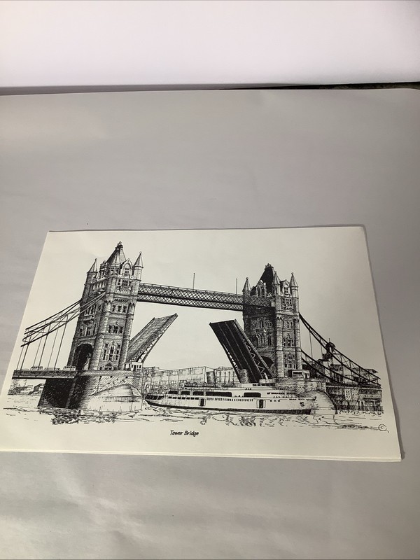 Vtg 1970s Set Of 6 Bernard Smith London Landmark Prints; B & W; 8 5/8” x 12 3/8” gallery