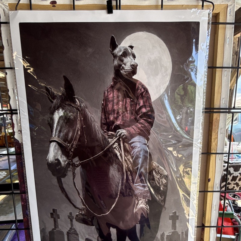 Western Horse Cowboy Portrait Art Print Unframed Single Piece