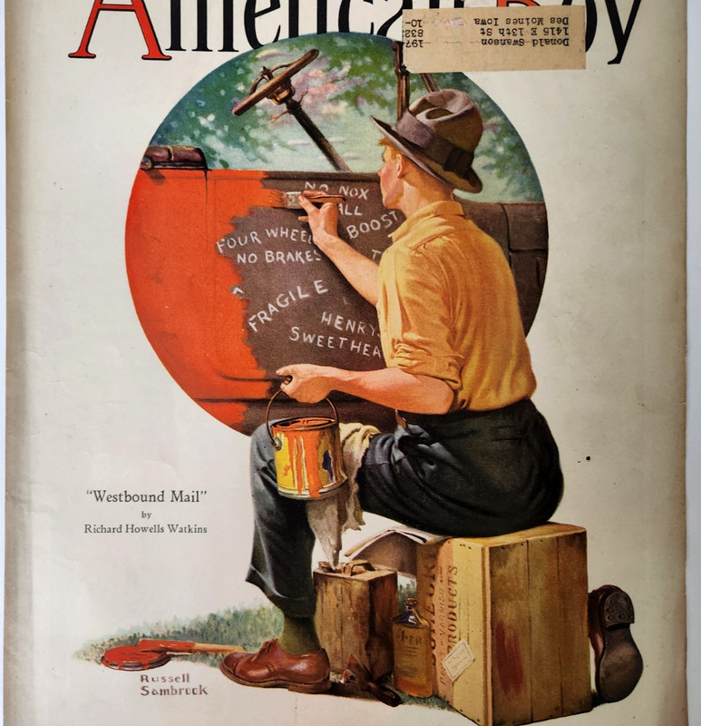 Painting A Car Russell Sambrook Art American Boy Vtg 1930 Magazine Cover Only gallery