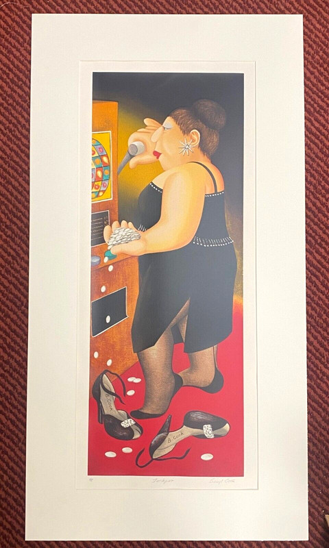 Beryl Cook – Jackpot -Very Rare Proof – Artist Signed Limited Edition Silkscreen