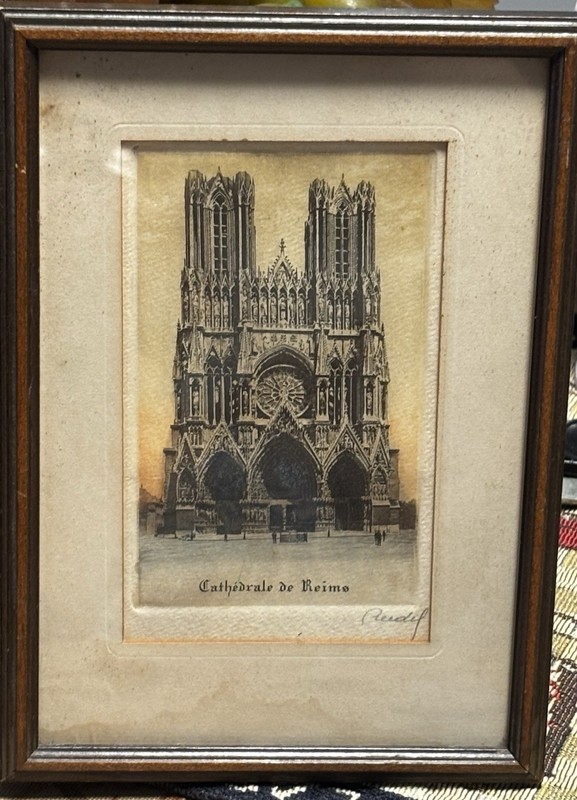 8x5 1:2 Framed Cathedral De Reime Signed In Pencil “Audif” B2 gallery