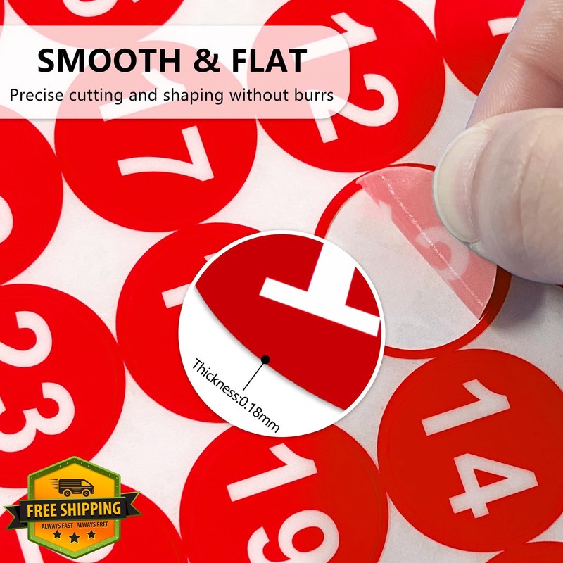LUHIMO Numbered Stickers Red 1-25 1IN gallery